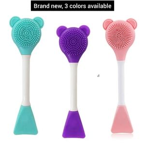 5/25 Silicone Face Cleansing Brush Double headed Face Mask Brush 3 colors avail